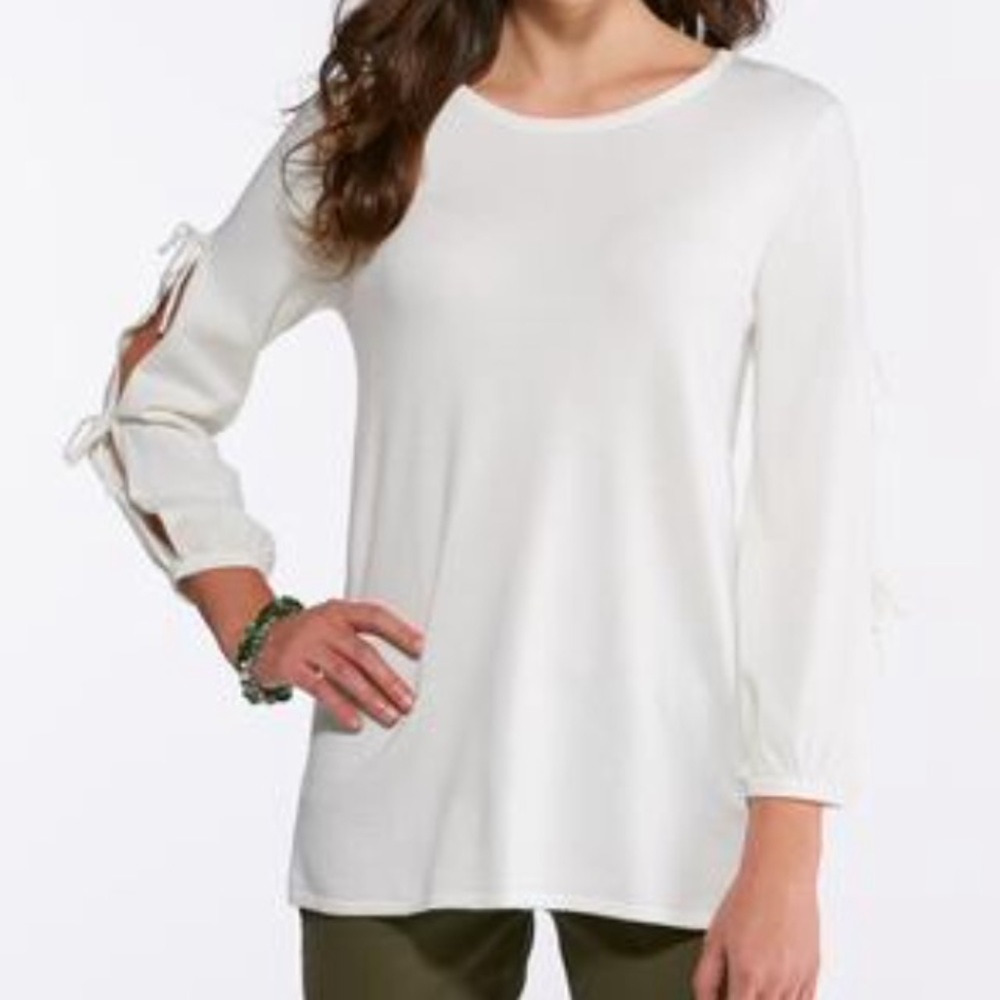 Beautiful and Butter Soft Tie Slit Sleeve Sweater